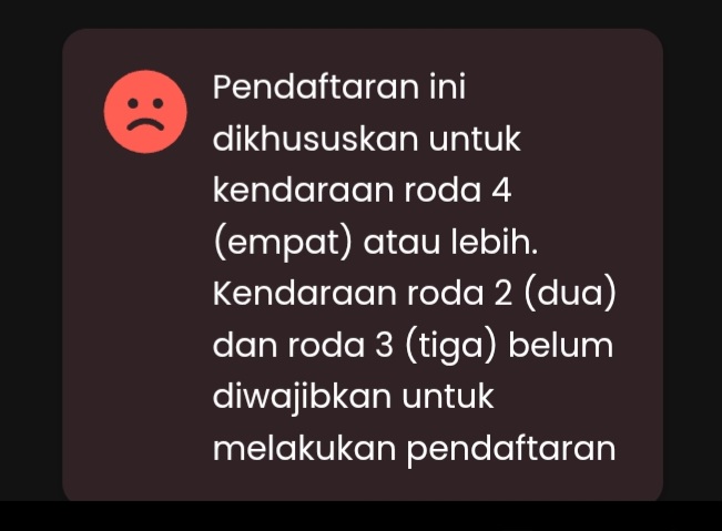 Kalo mobil tapi terdata roda 2 di database nya gimana solusinya?